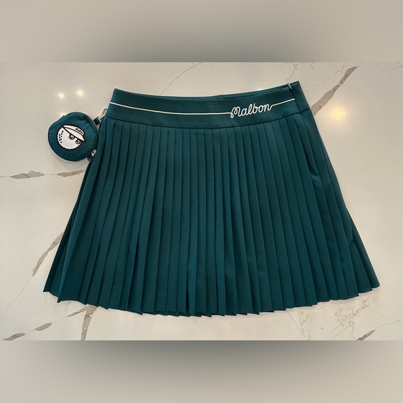 ✨ NWT Malbon Air Dot Pleated Skirt – Green (M) - Picture 1 of 7